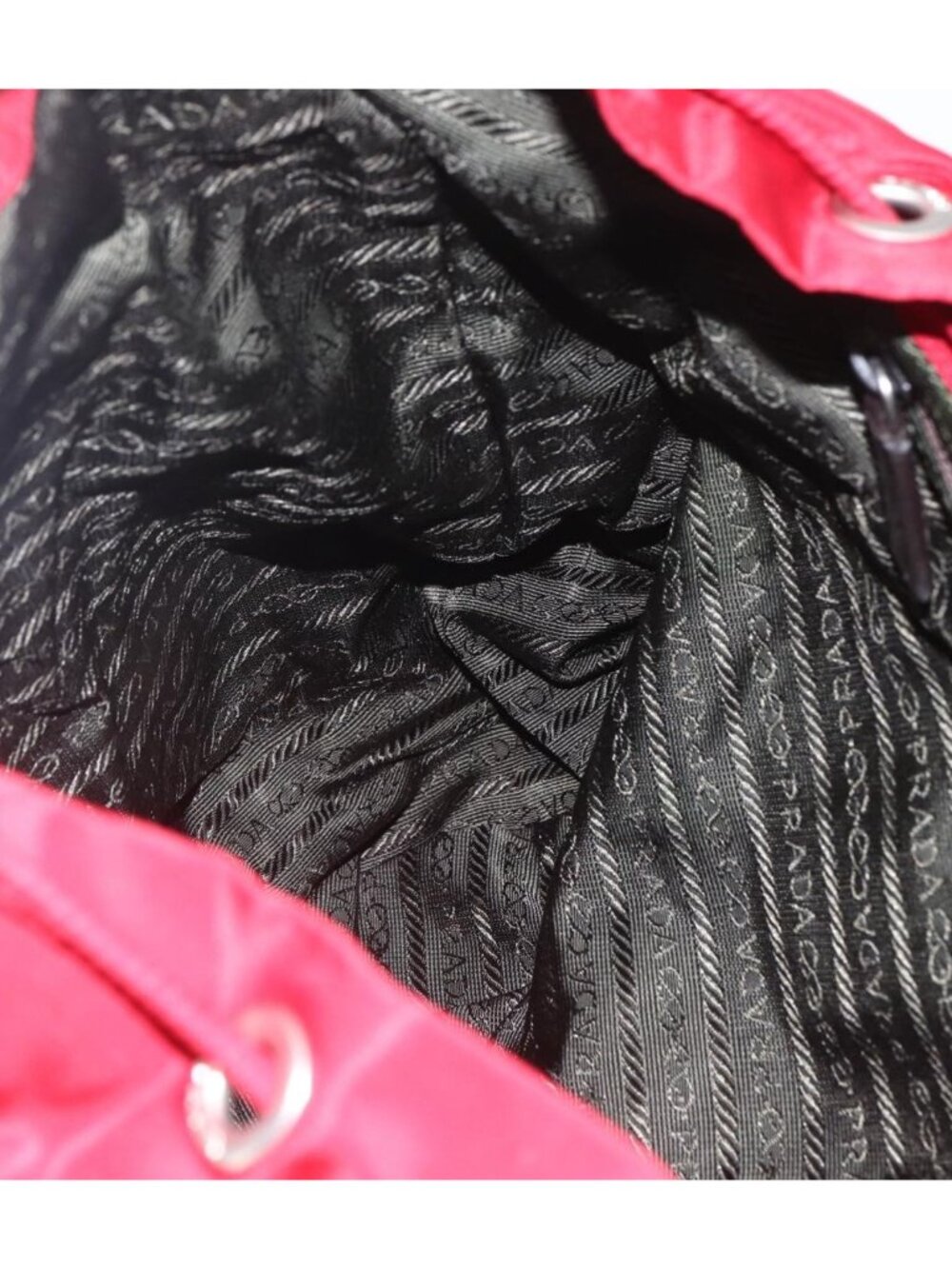 PRADA Backpack Nylon Red Silver - Picture 14 of 16